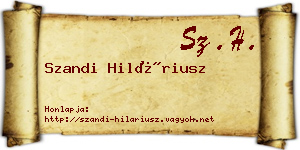 Szandi Hiláriusz névjegykártya